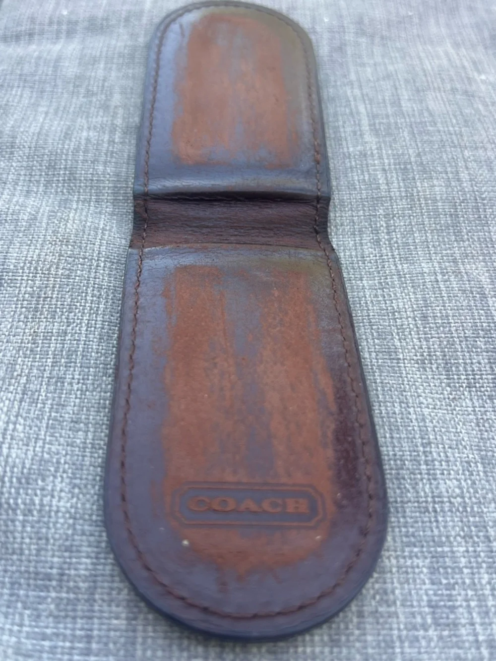 Coach Dark Brown Leather Money Clip - Picture 2 of 4